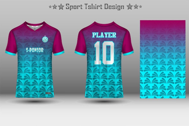 Soccer jersey mockup and sport jersey mockup with abstract geometric pattern