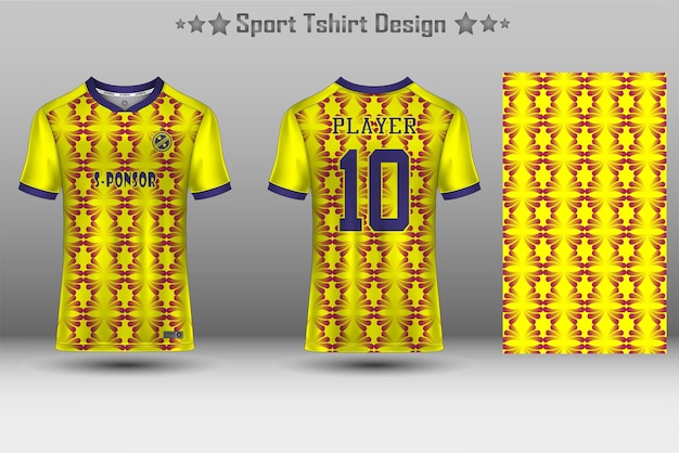 Soccer jersey mockup and sport jersey mockup with abstract geometric pattern