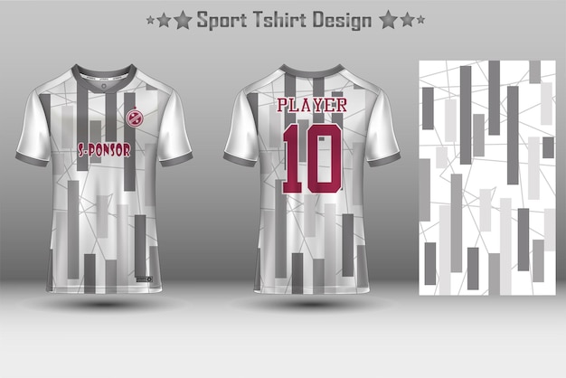 Soccer jersey mockup and sport jersey mockup with abstract geometric pattern