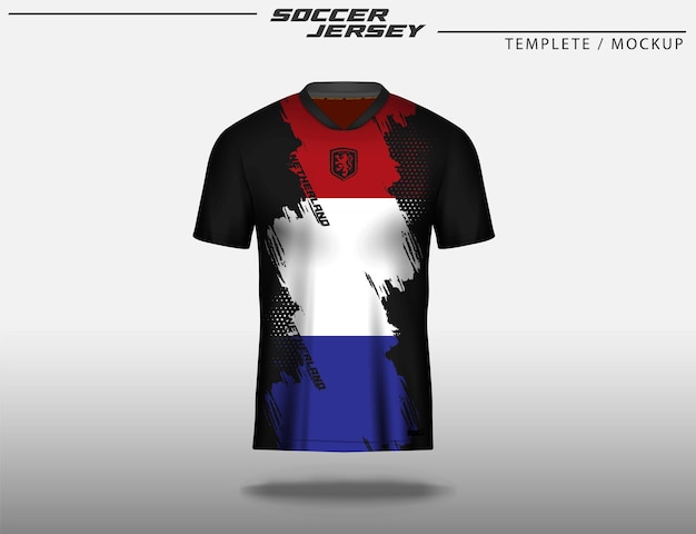 Soccer jersey sport t shirt design template NETHERLAND 2