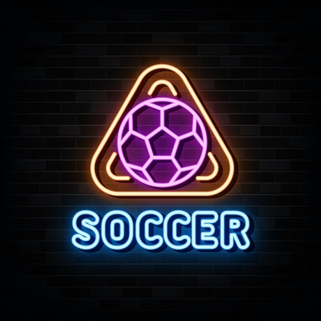 Soccer logo neon sign neon symbol