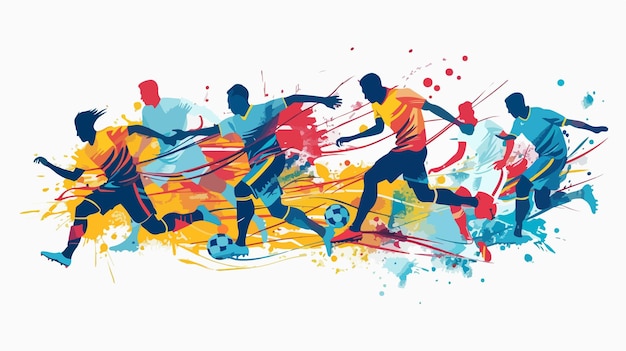 Soccer Match Moments Vector Illustration