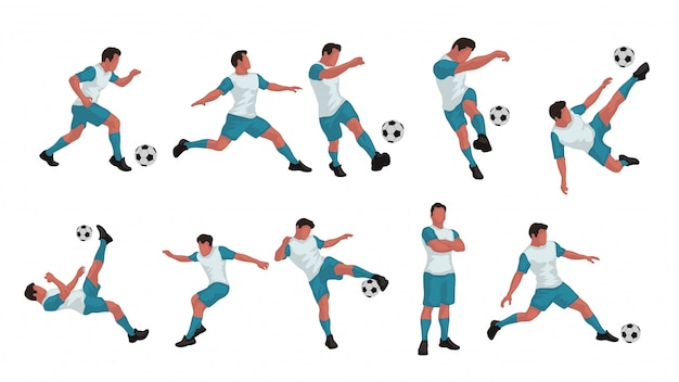 Soccer player colored set