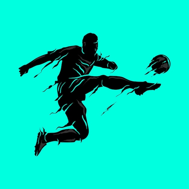 Soccer Player ink splash silhouette