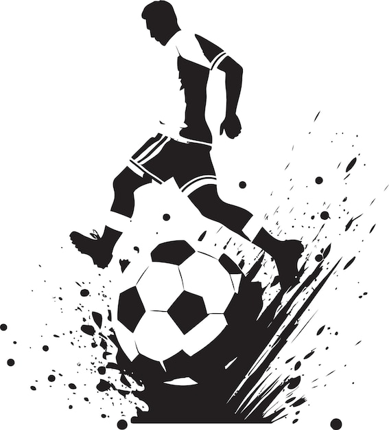 a soccer player is kicking a soccer ball in the air