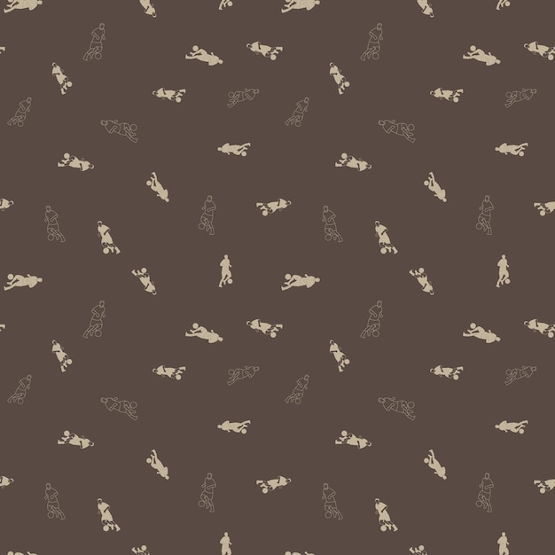 Soccer Player Seamless Pattern Background