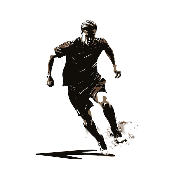 Soccer player silhouette illustration Football player silhouette