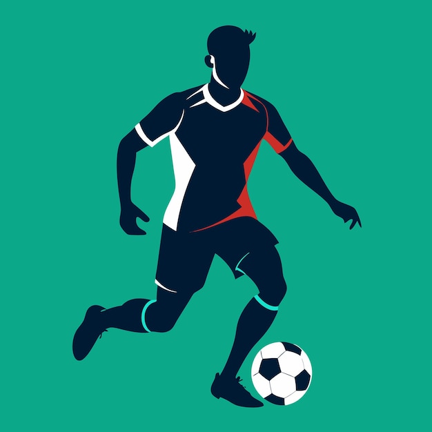 Vector soccer player silhouette illustration