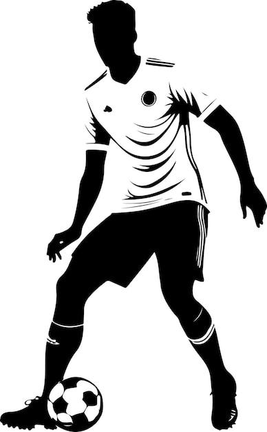 A Soccer player vector silhouette isolated white background 2