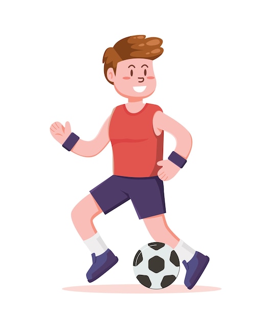 soccer player with the ball. playing football vector illustration