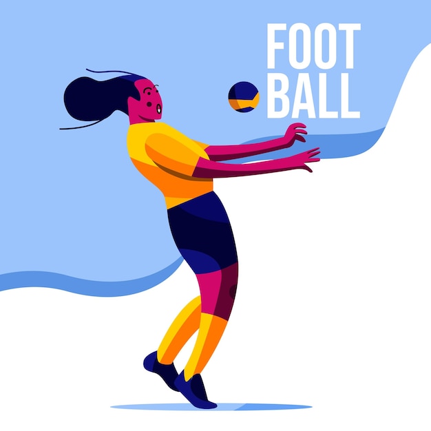 soccer players flat vector illustration suitable for children's pictures