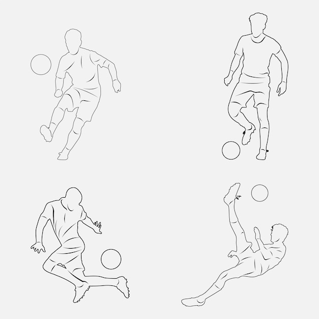 Soccer players vector