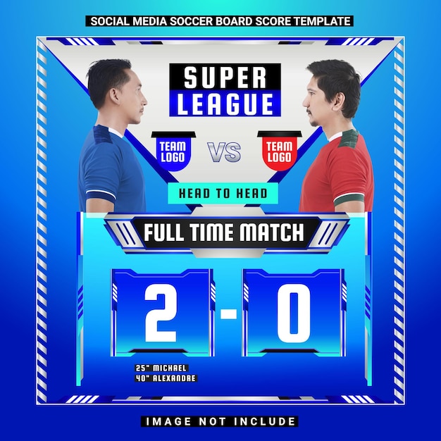 SOCCER SOCIAL MEDIA FULLTIME LOWER THIRD SPORT MATCH FOOTBALL TEAMS CHAMPIONSHIP BACKGROUND TEMPLATE