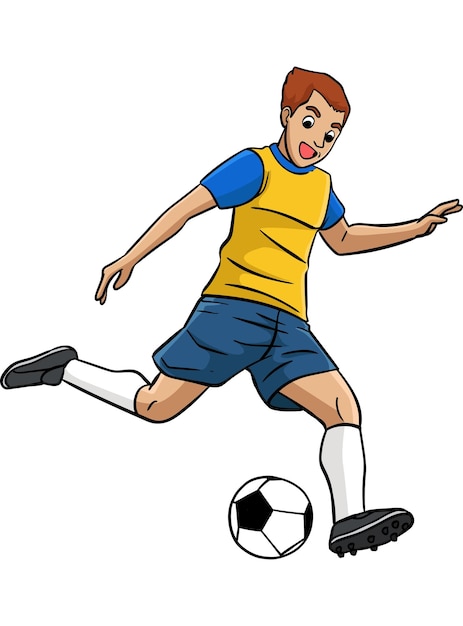 Soccer Sports Cartoon Colored Clipart Illustration