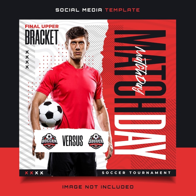 Soccer Sports Match Day Banner Flyer for Social Media Post