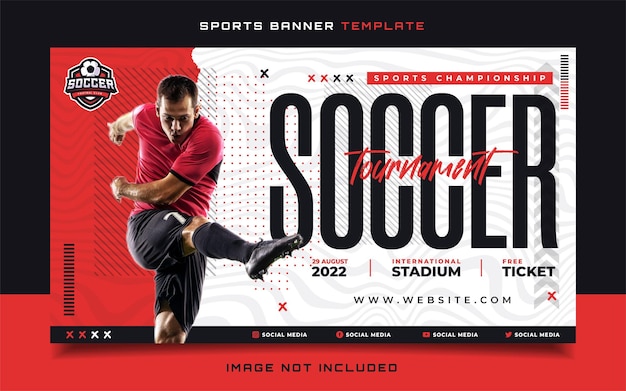 Soccer Sports Tournament Banner Flyer for Social Media Post