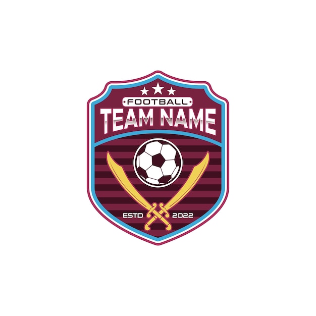 Soccer Team Emblem Template With Sword And Shield Symbol