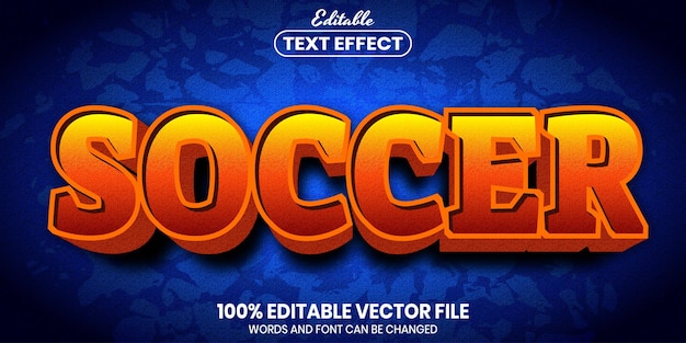 Soccer text, font style editable text effect