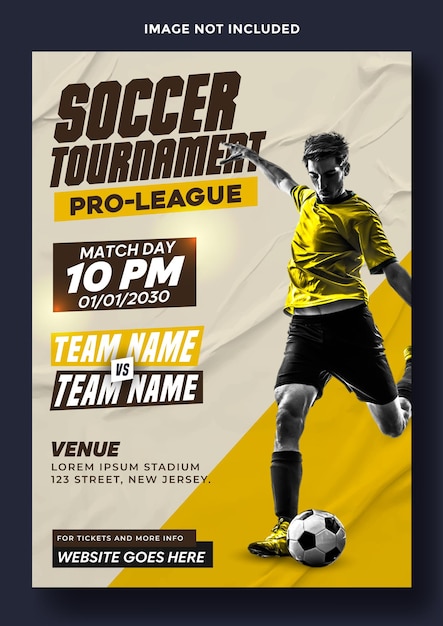 Soccer tournament flyer template design