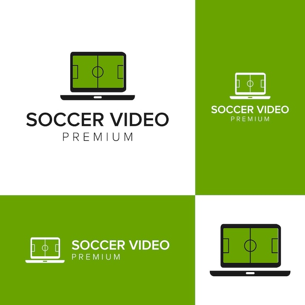 Soccer video logo icon vector template