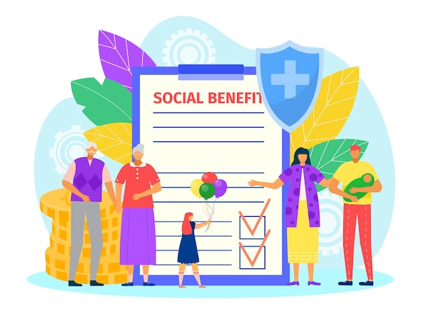 Social benefit document illustration