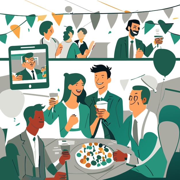 Vector social celebrations vector illustration flat 2