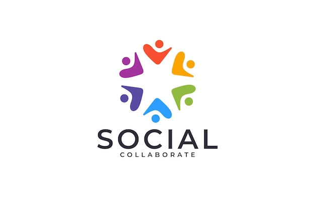 SOCIAL COLLABORATE COMMUNITY LOGO DESIGN