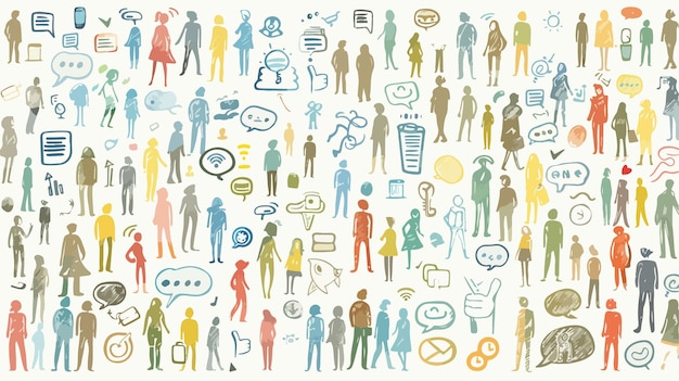 Vector social communication human figures symbols photo