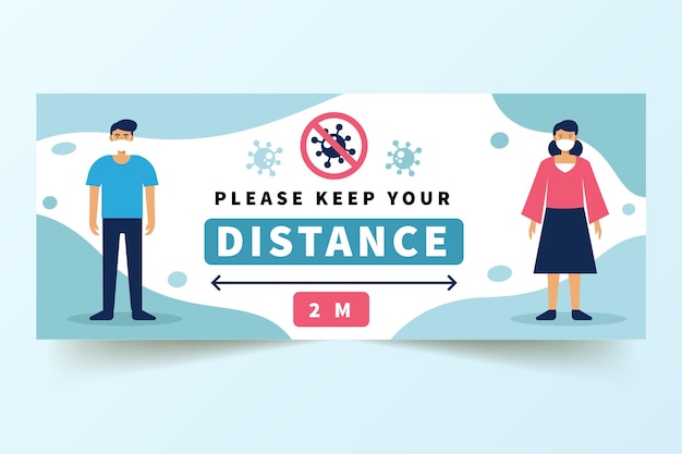 Social distance banner sign