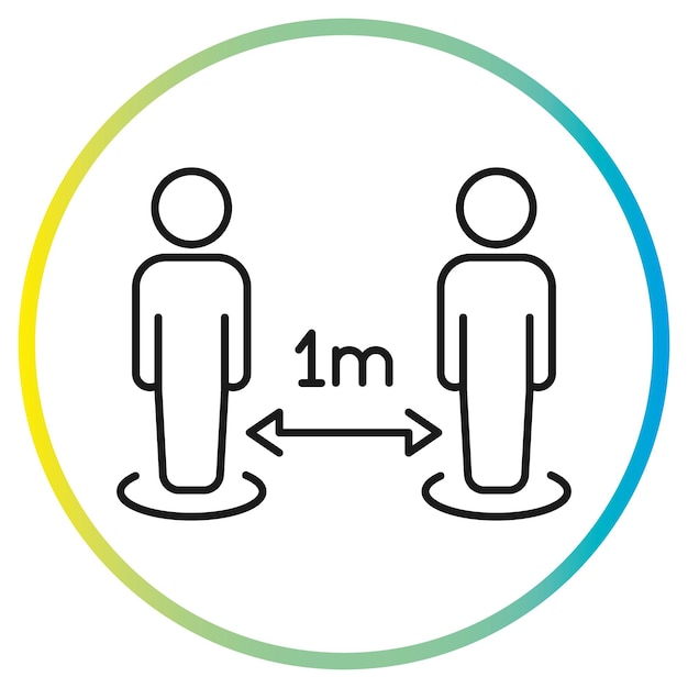 social distance iconmeasure protection from spread virus prevention safety people isolation