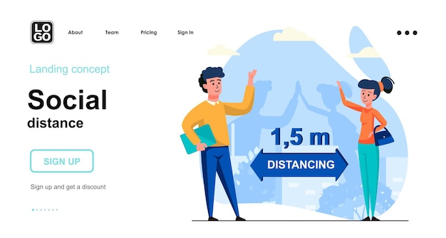 Social distance landing page template