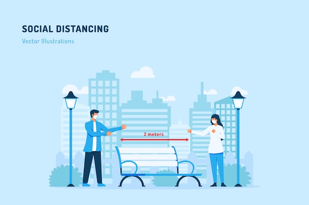 Social Distancing   Illustration