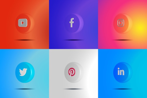 Social media 3d icon pack