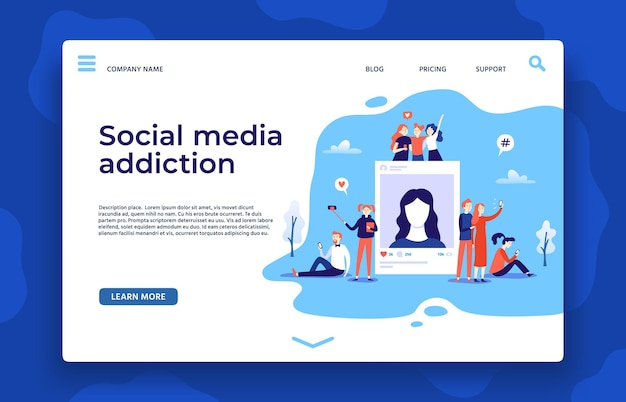 Social media addiction landing page