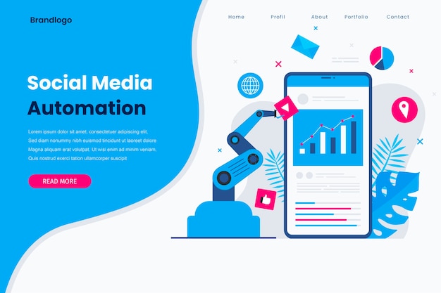 Social media automation landing page..