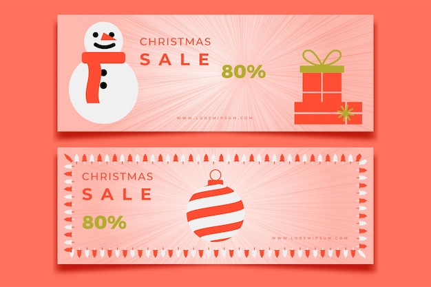 Social media banner for christmas with snowman and christmas gifts