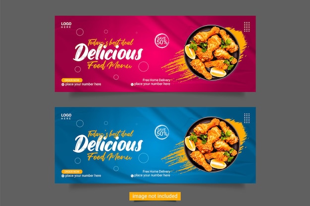 social media banner Facebook cover post template for food promotion