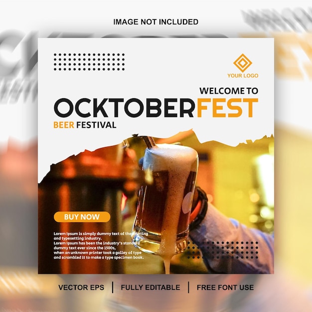 Social media banner and post design for oktoberfest beer festival