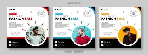 Social media banner square template flat and minimal Suitable for fashion sales Instagram post