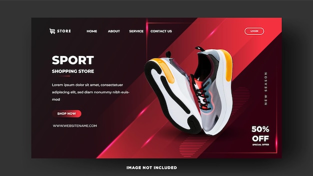 Social Media Banner Template. Sport Shopping Store. With a Modern Concept