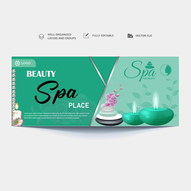 social media cover banner for beauty spa skin clinic center cosmetic products