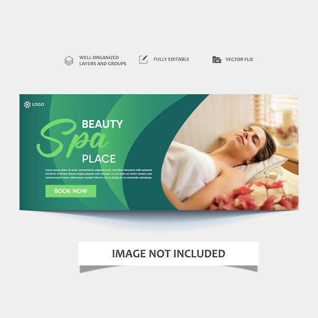 social media cover banner for beauty spa skin clinic center cosmetic products