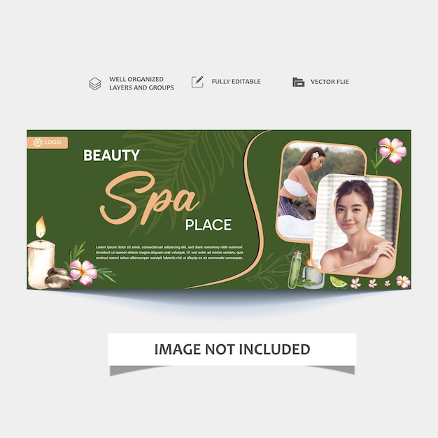 social media cover banner for beauty spa skin clinic center cosmetic products