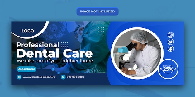 social media cover design template for dental care center medical