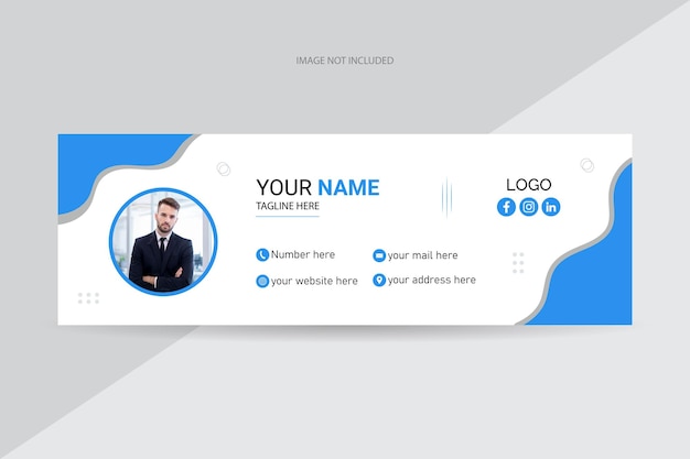 Social media cover or email footer and email signature design template