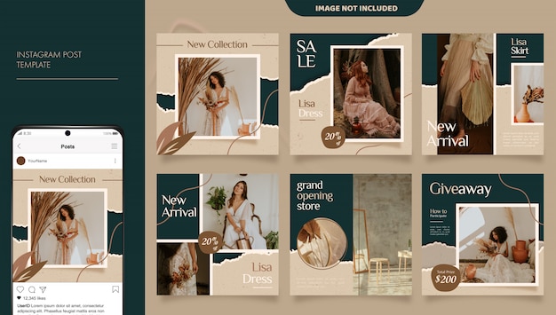 Social media feed post template for fashion business