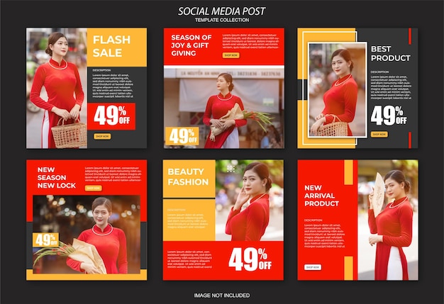 Social media feed post template for fashion business