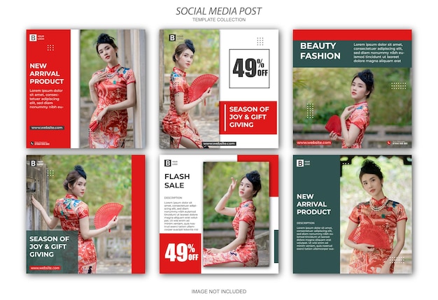 Social media feed post template for fashion business