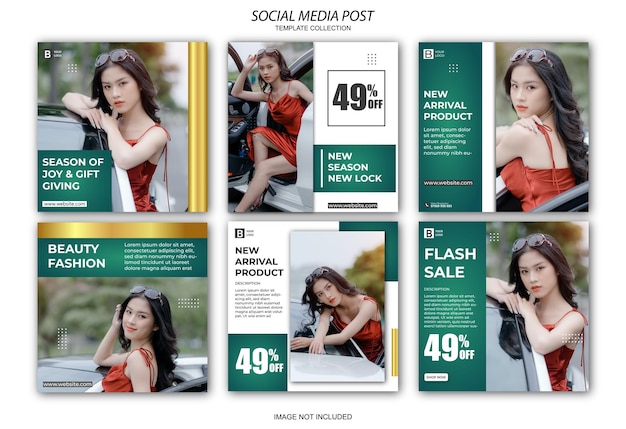 Social media feed post template for fashion business