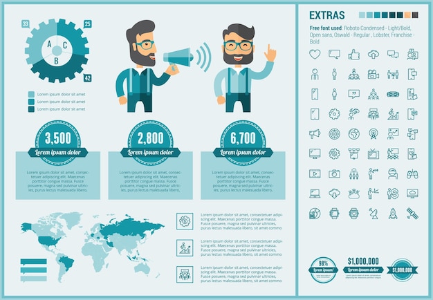 Social Media flat design Infographic Template